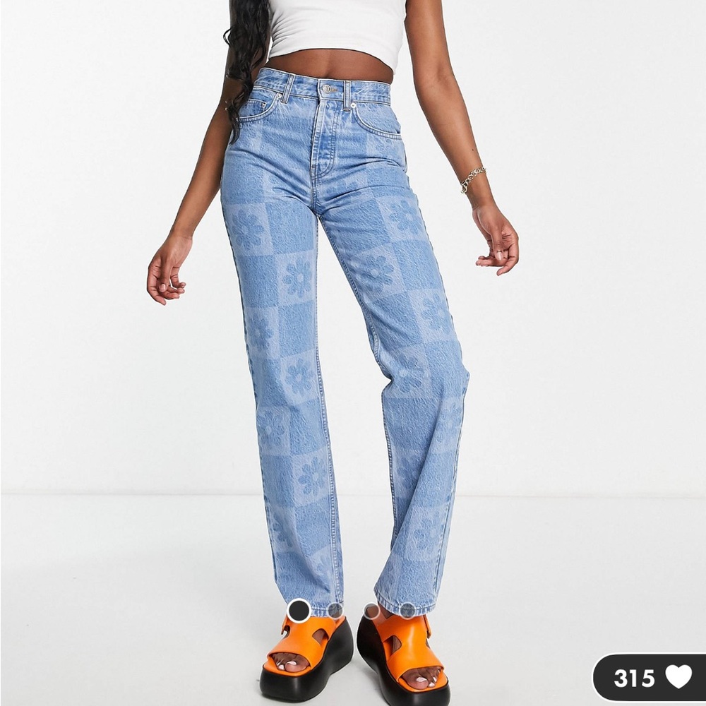 Asos cotton blend ‘90s straight leg jean in laser floral